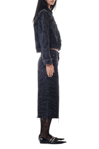 Veste à imprimé laser en denim - Black