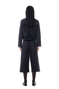 Veste à imprimé laser en denim - Black