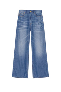 Pantalon large en denim - Mid Blue Vintage