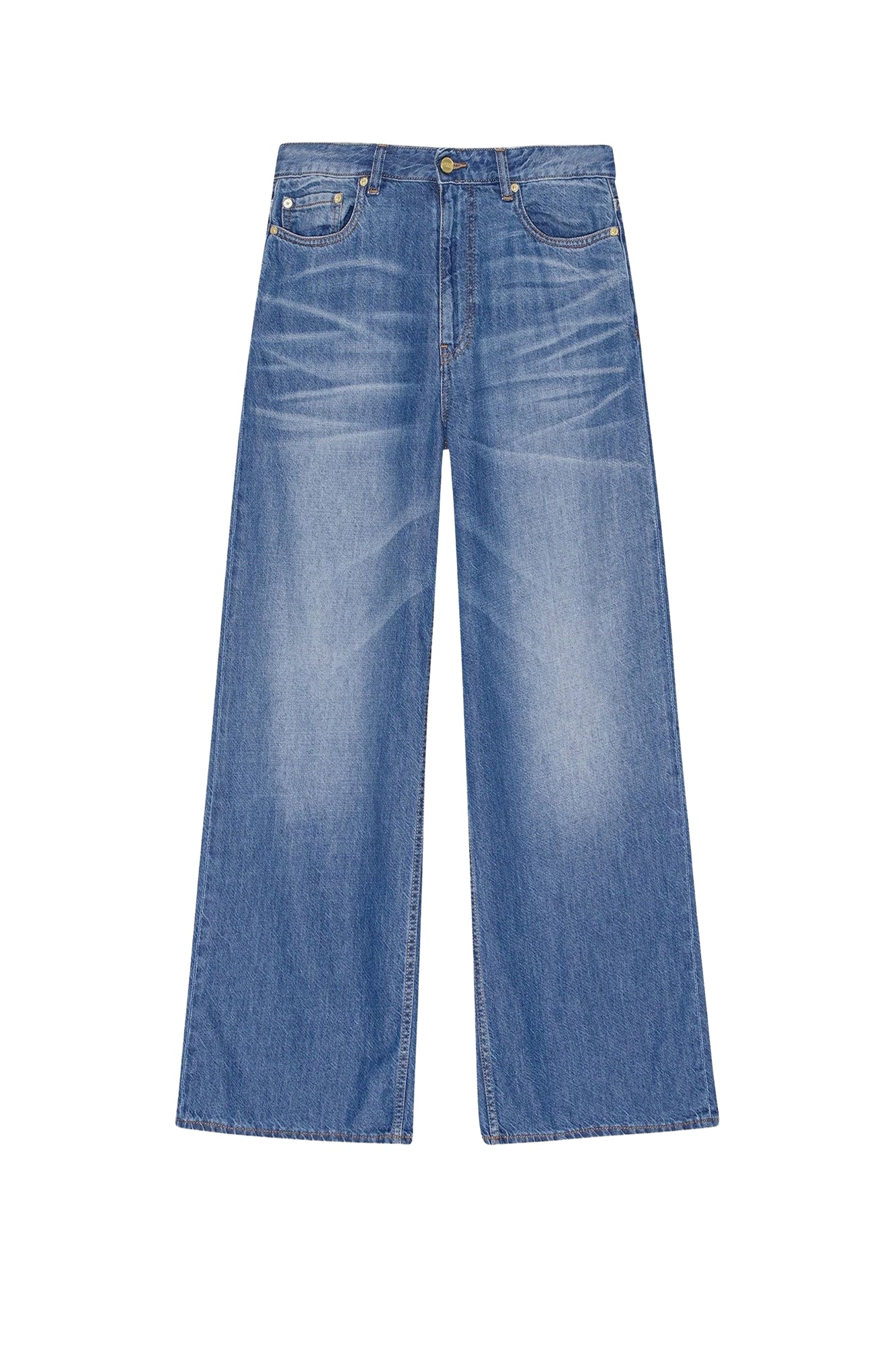 Pantalon large en denim - Mid Blue Vintage