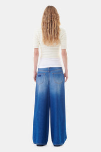 Pantalon large en denim - Mid Blue Vintage