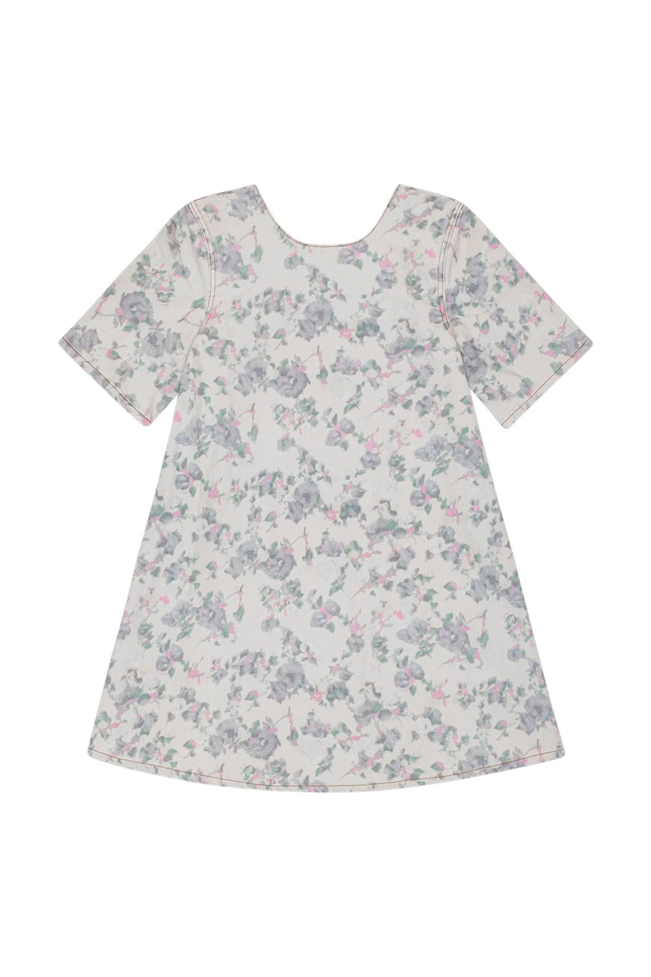 Robe courte imprimé dos nu en denim - Tofu