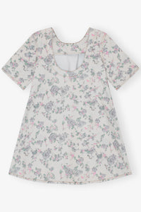 Robe courte imprimé dos nu en denim - Tofu