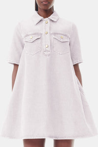 Robe courte en denim - Mauve Chalk
