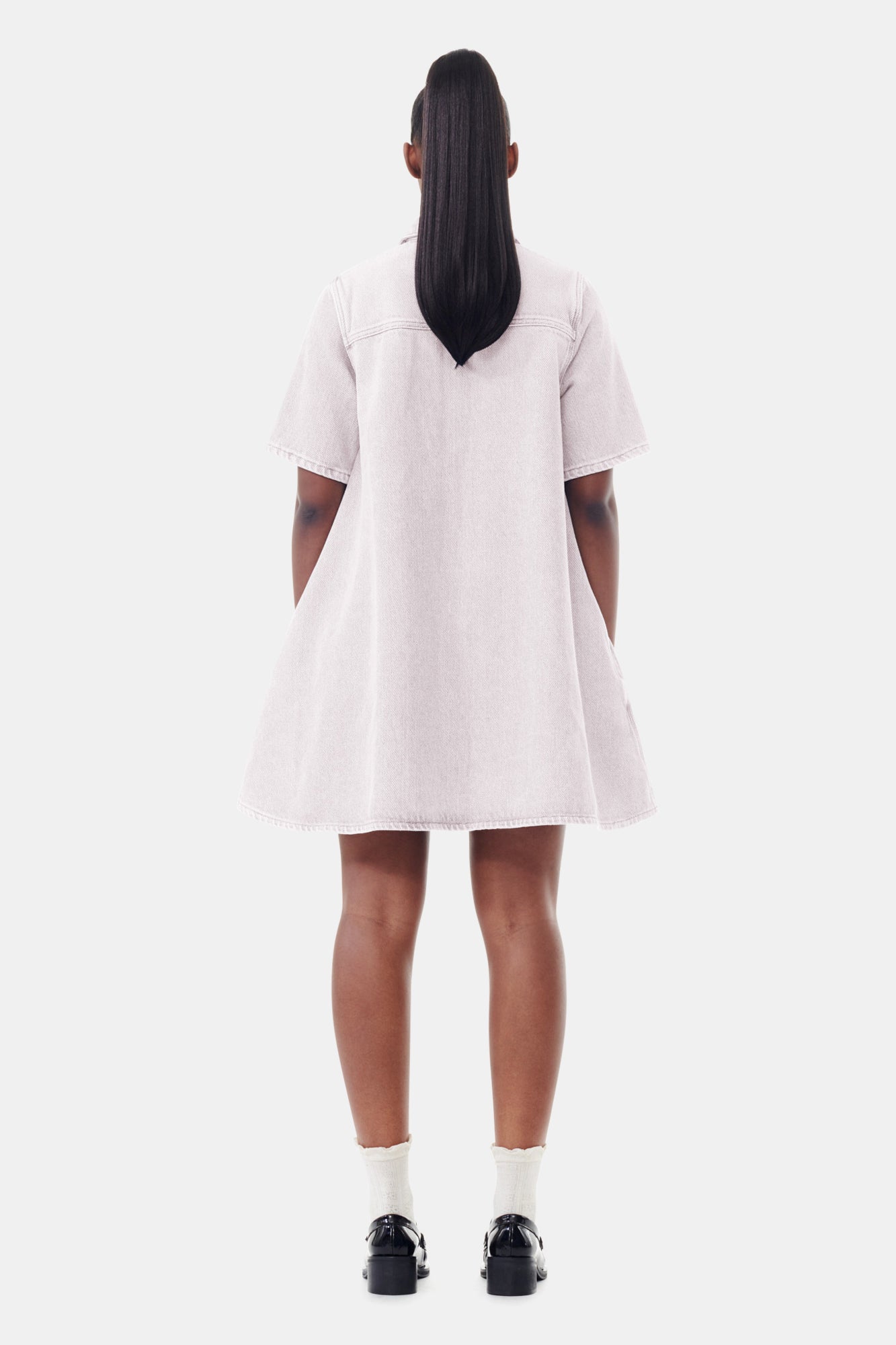 Robe courte en denim - Mauve Chalk