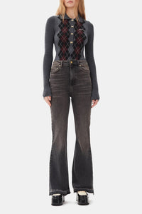 Pantalon flare en denim - Washed Black