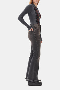 Pantalon flare en denim - Washed Black