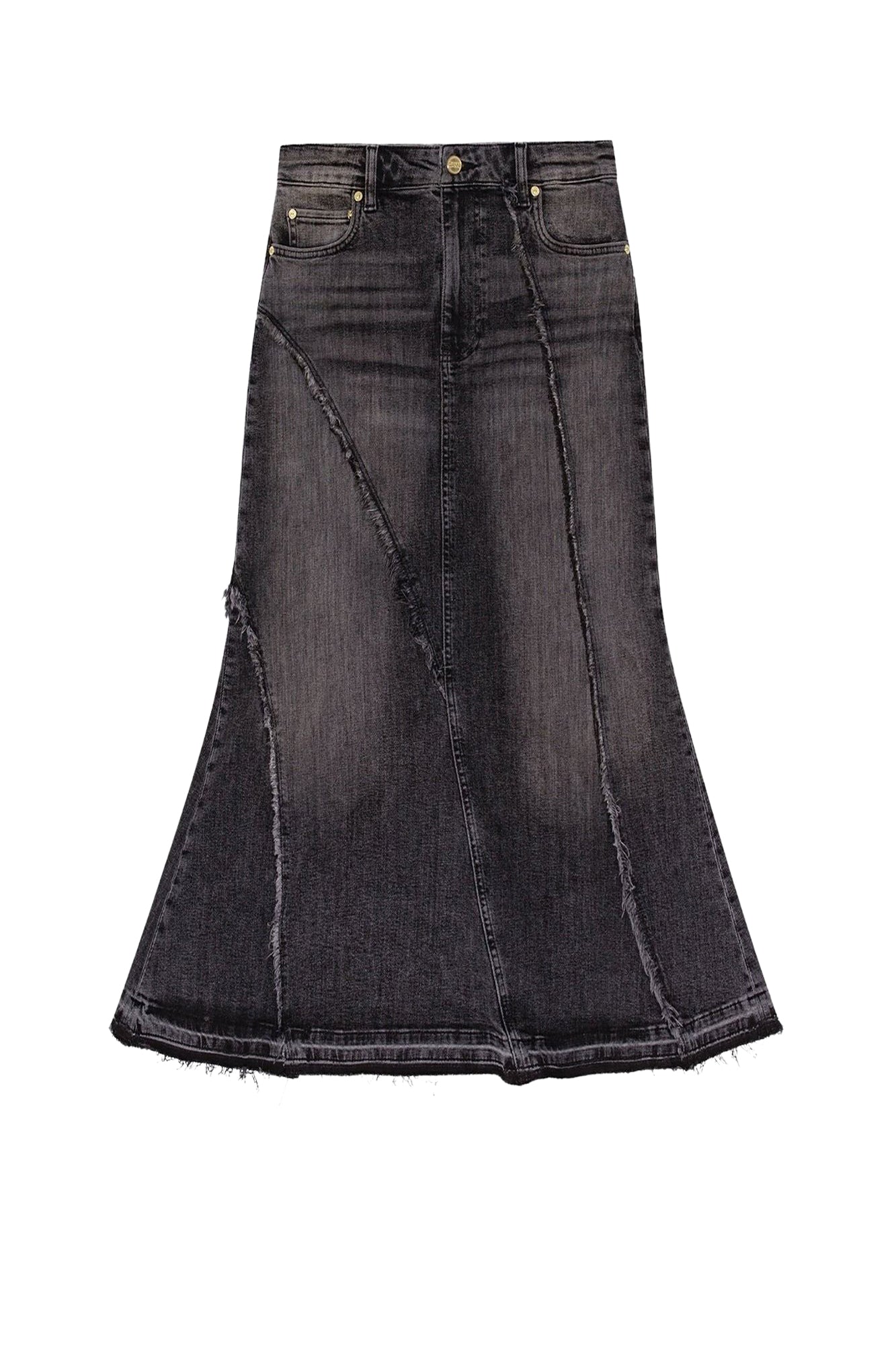 Jupe longue en denim - Washed Black