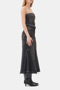 Jupe longue en denim - Washed Black