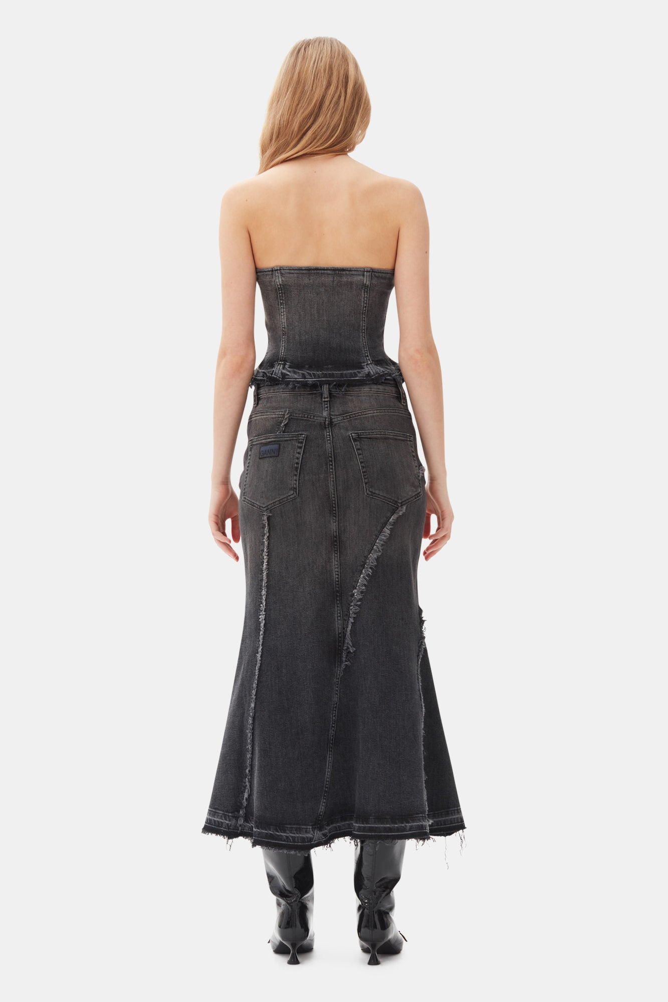 Jupe longue en denim - Washed Black