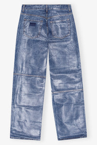 Pantalon Izey métallisé en denim - Mid Blue Stone