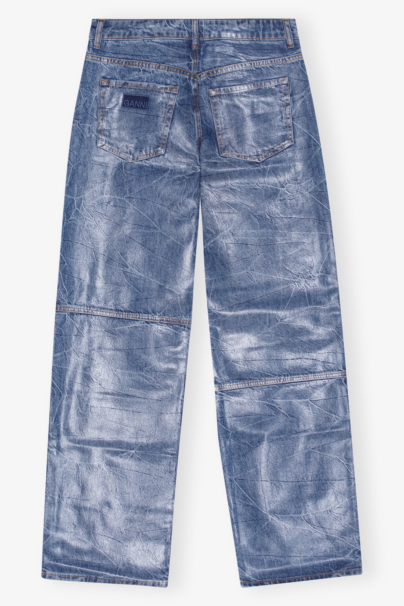 Pantalon Izey métallisé en denim - Mid Blue Stone