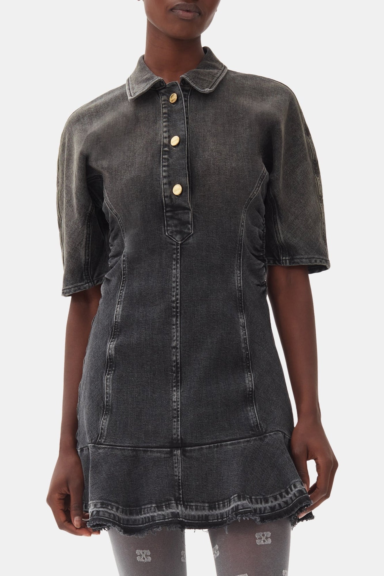 Robe courte en denim - Washed Black