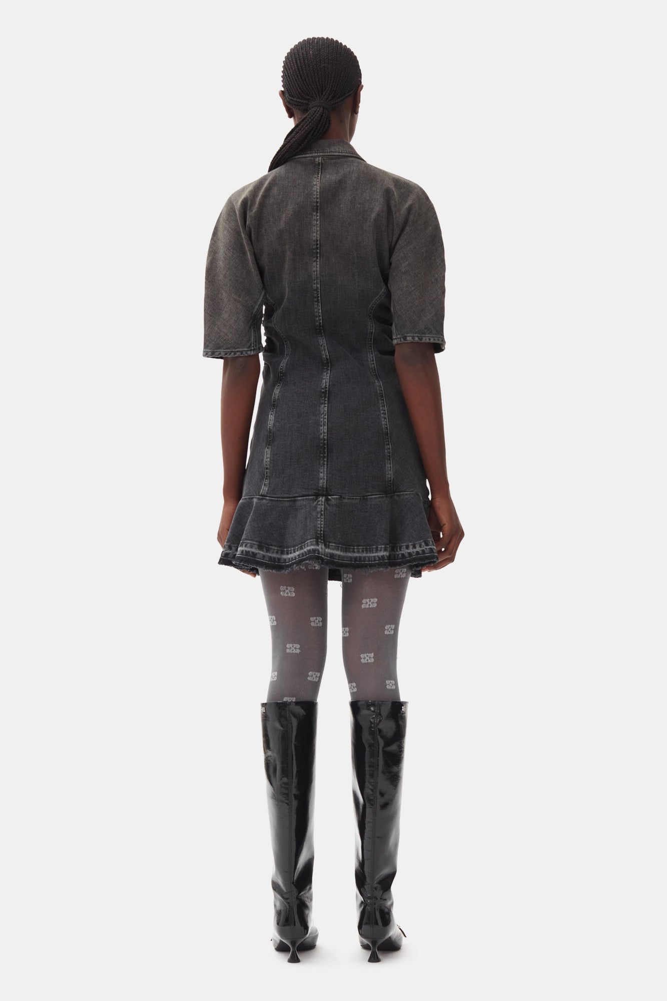 Robe courte en denim - Washed Black