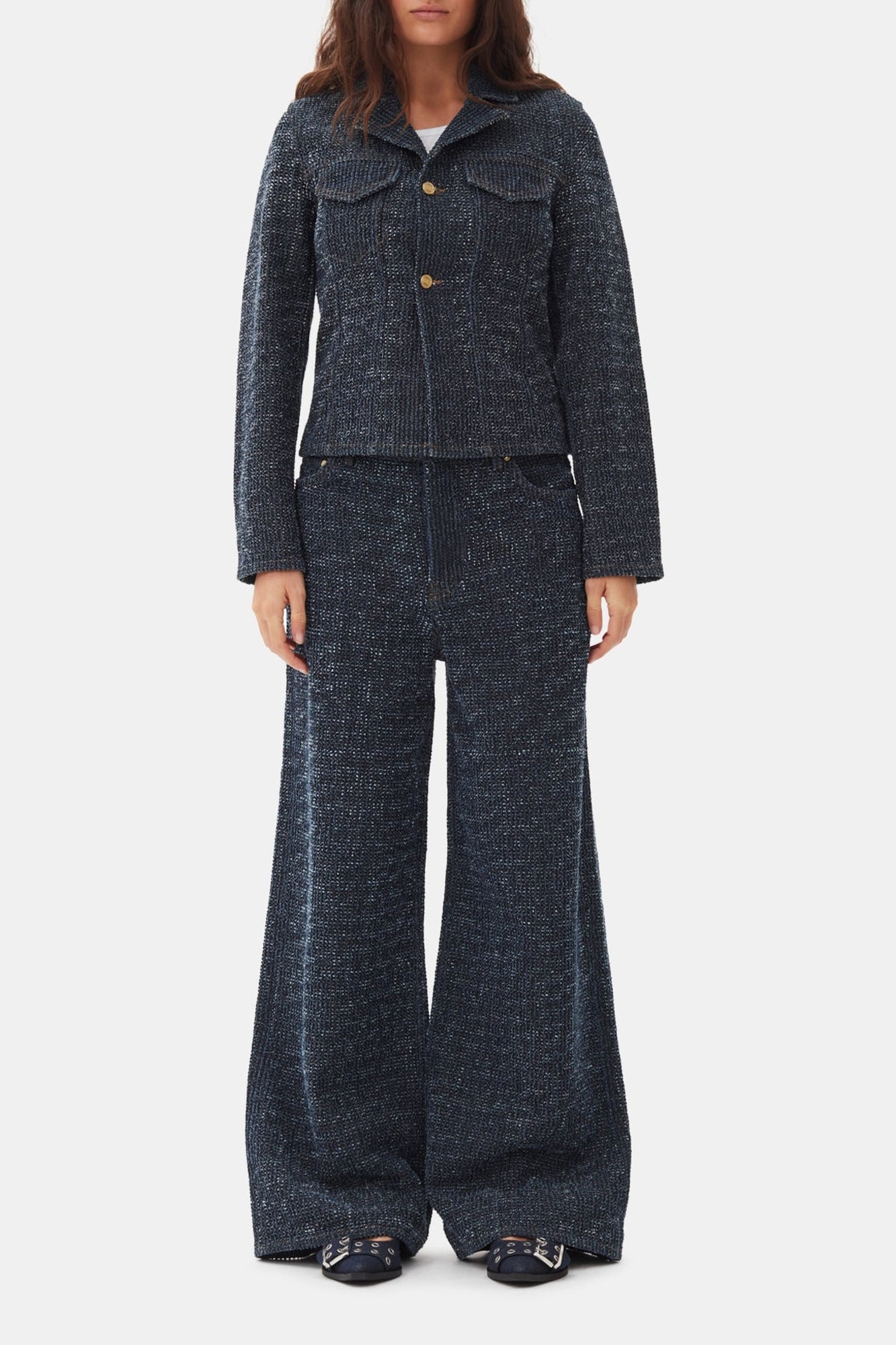 Veste ajustée en denim - Rinse