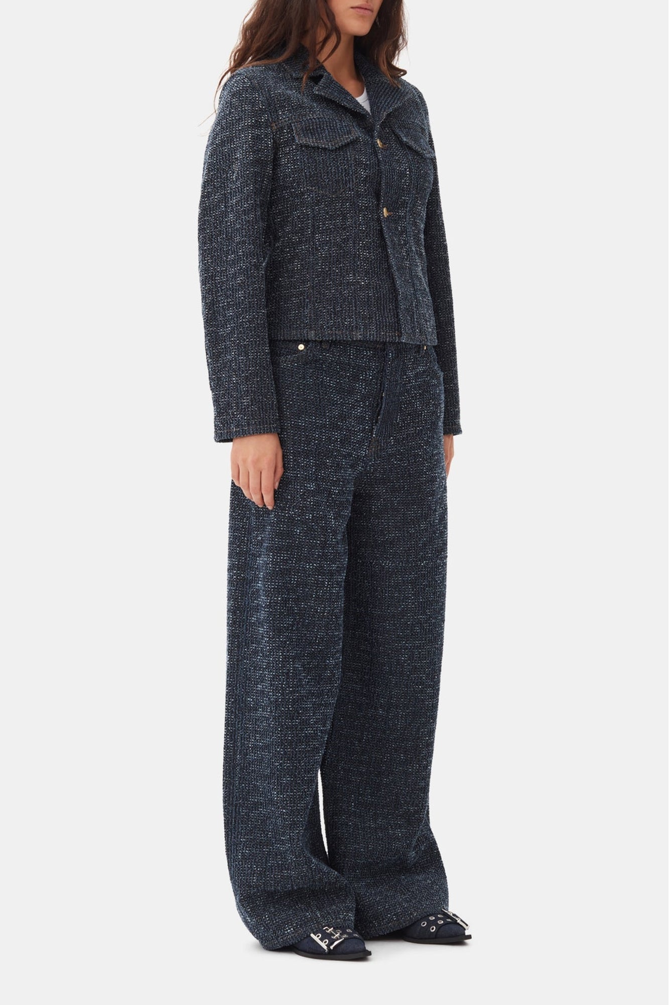 Veste ajustée en denim - Rinse
