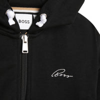 Cardigan à capuche en double jersey - Black