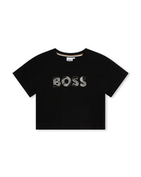Short-sleeved cotton T-shirt - Black