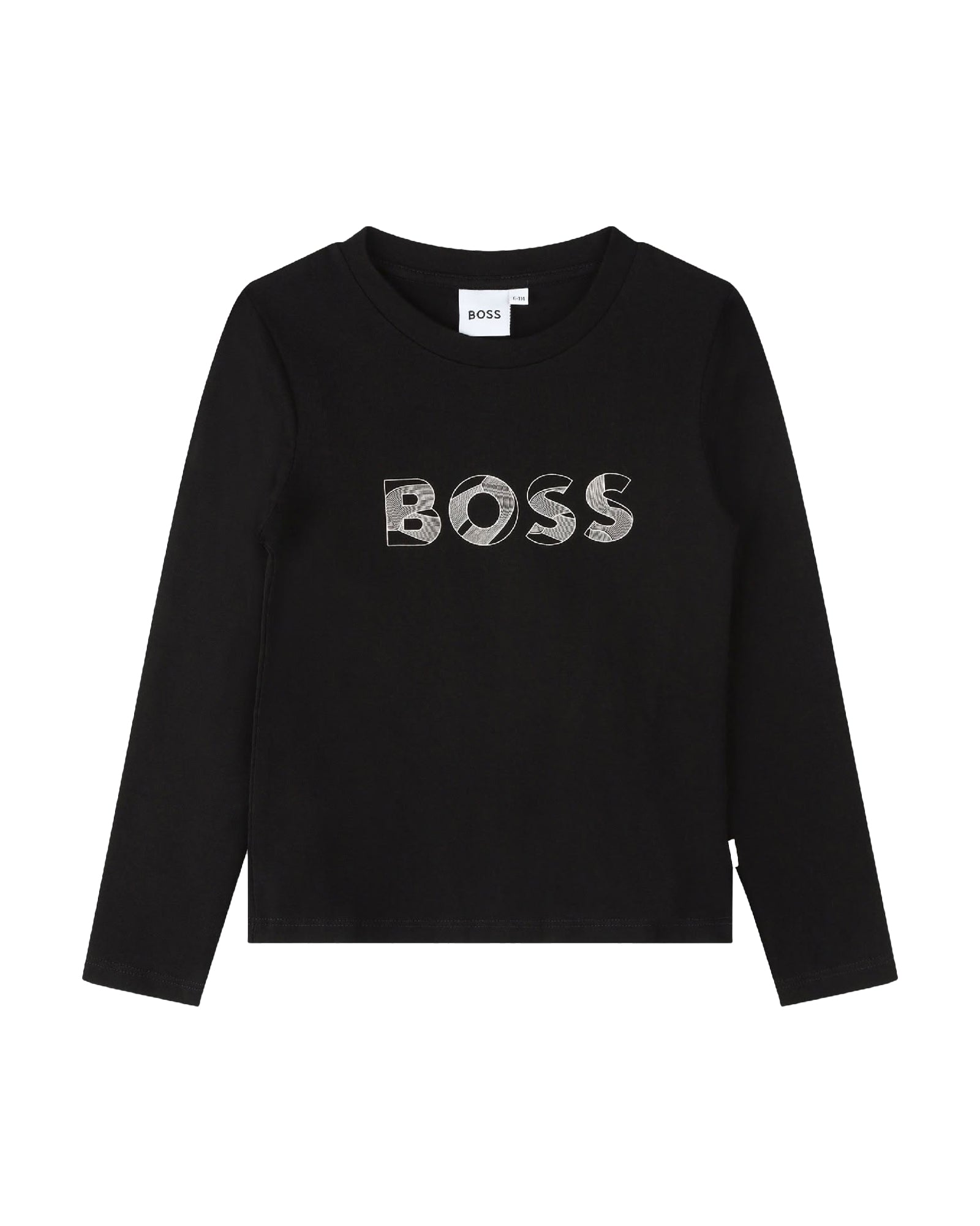 Long-sleeved T-shirt with cotton logo - Black