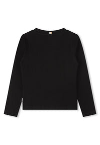Long-sleeved T-shirt with cotton logo - Black