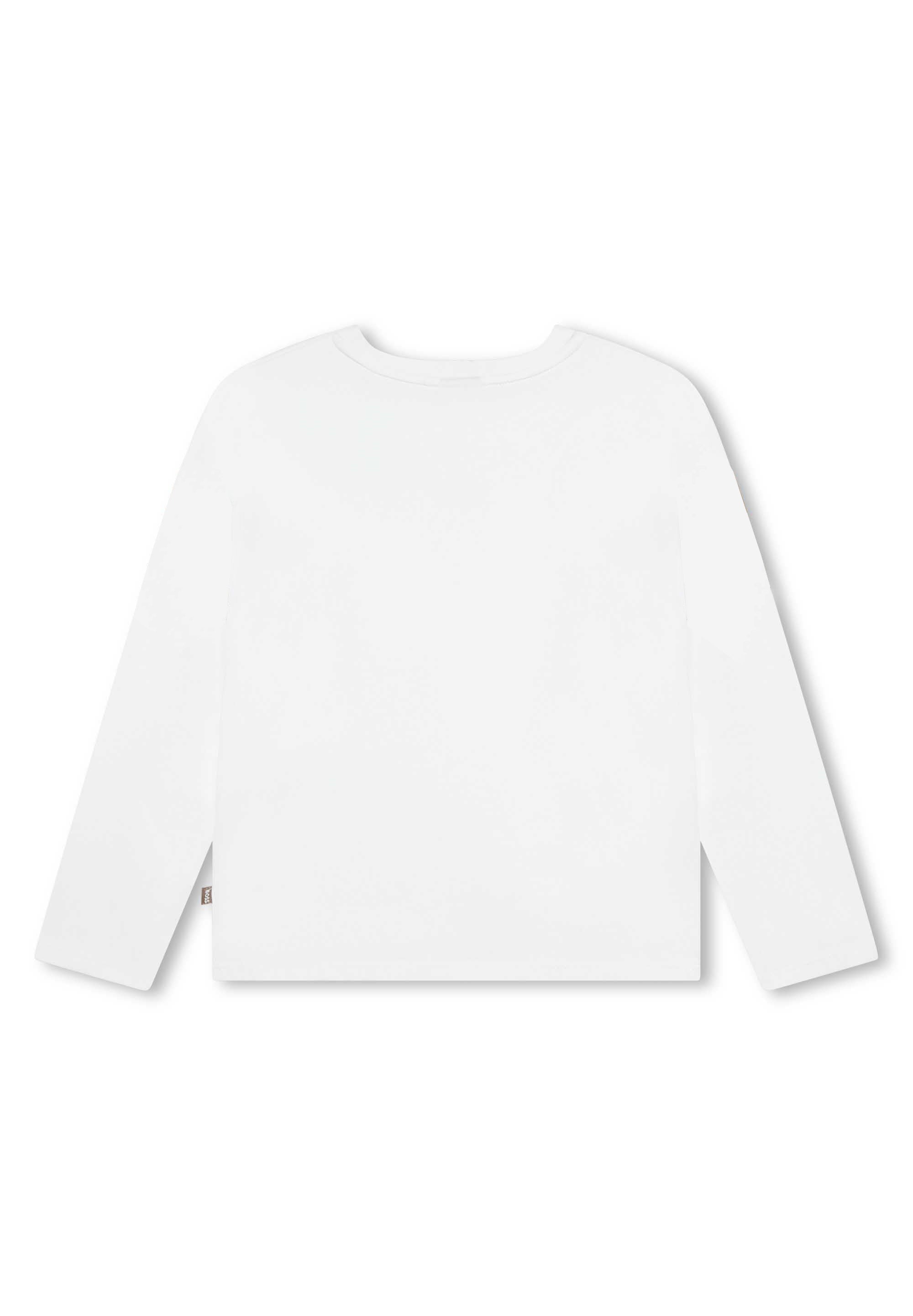 T-shirt manches longues avec logo en coton - Blanc