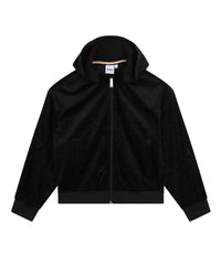 Velvet zip cardigan - Black