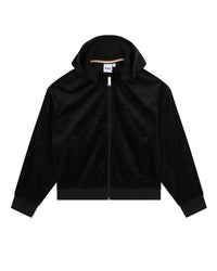 Cardigan zippé en velours - Black