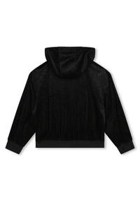 Cardigan zippé en velours - Black