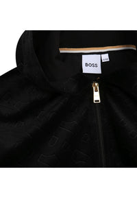 Velvet zip cardigan - Black