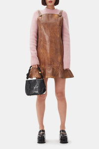 Robe courte en denim - Cognac