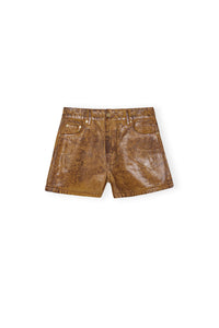 Short Foil en denim - Cognac