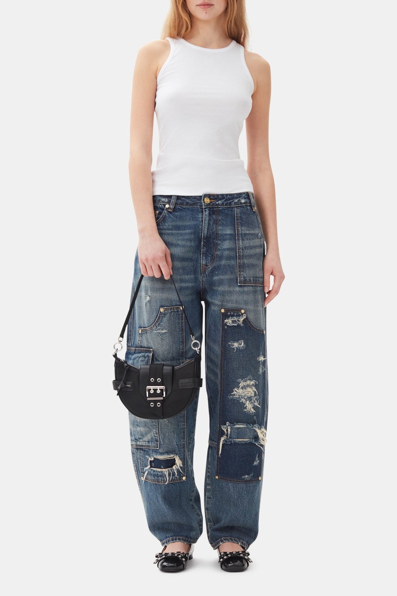 Pantalon Carpentiers en denim - Mid Blue Vintage