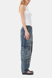 Pantalon Carpentiers en denim - Mid Blue Vintage