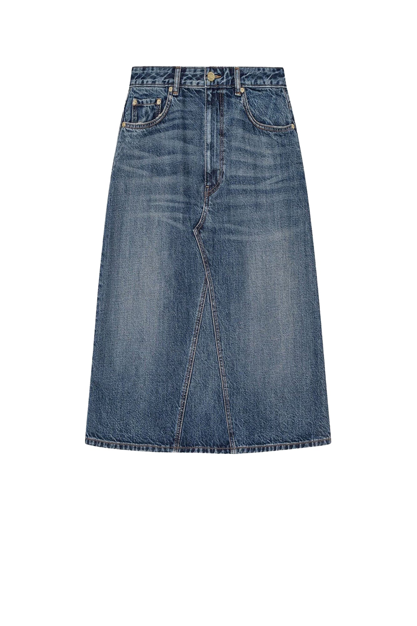 Jupe midi en denim - Mid Blue Vintage