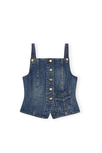 Débardeur boutonné en denim - Mid Blue Vintage