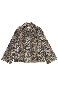 Veste à imprimé animal en denim - Leopard