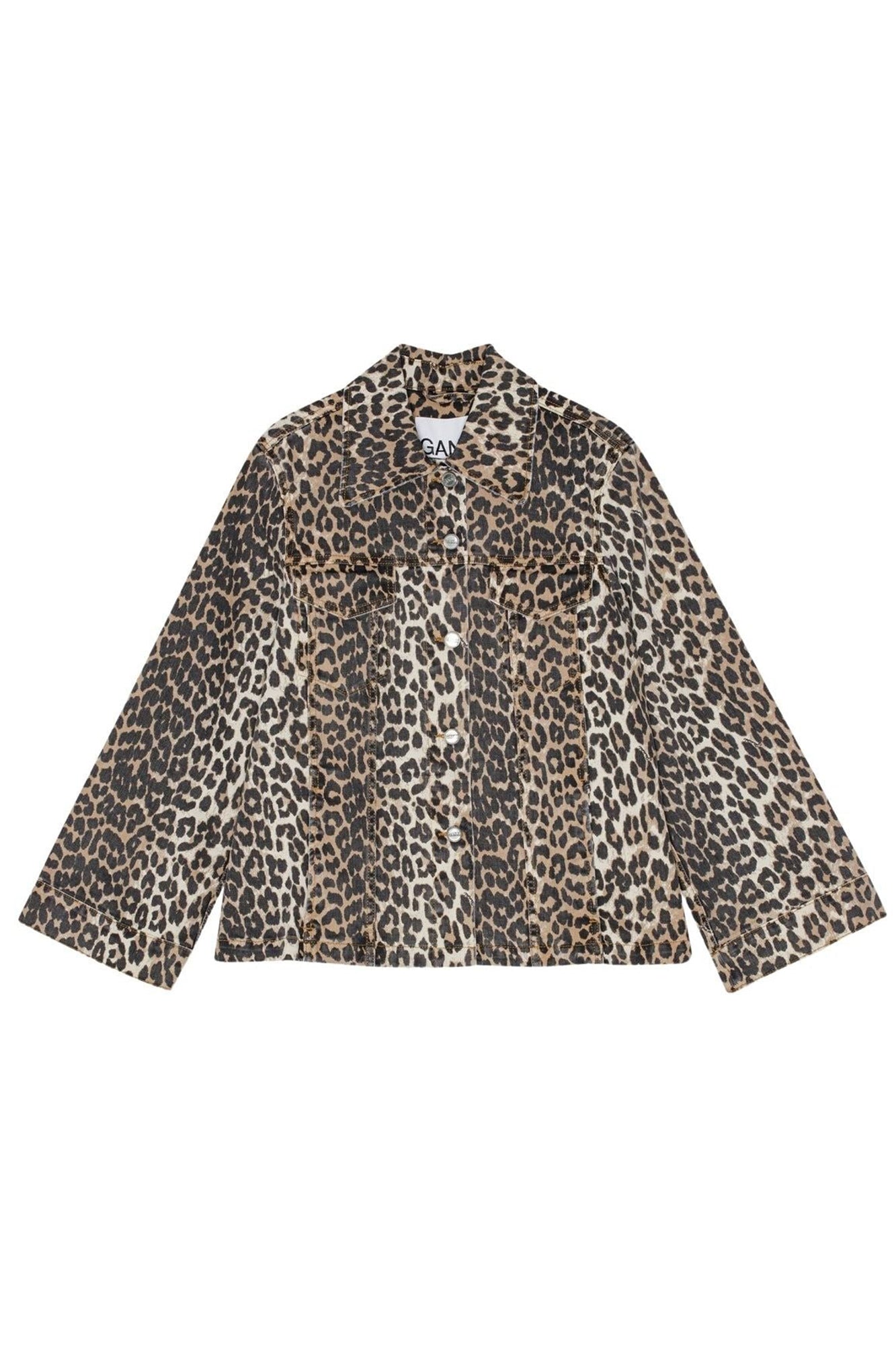 Veste à imprimé animal en denim - Leopard