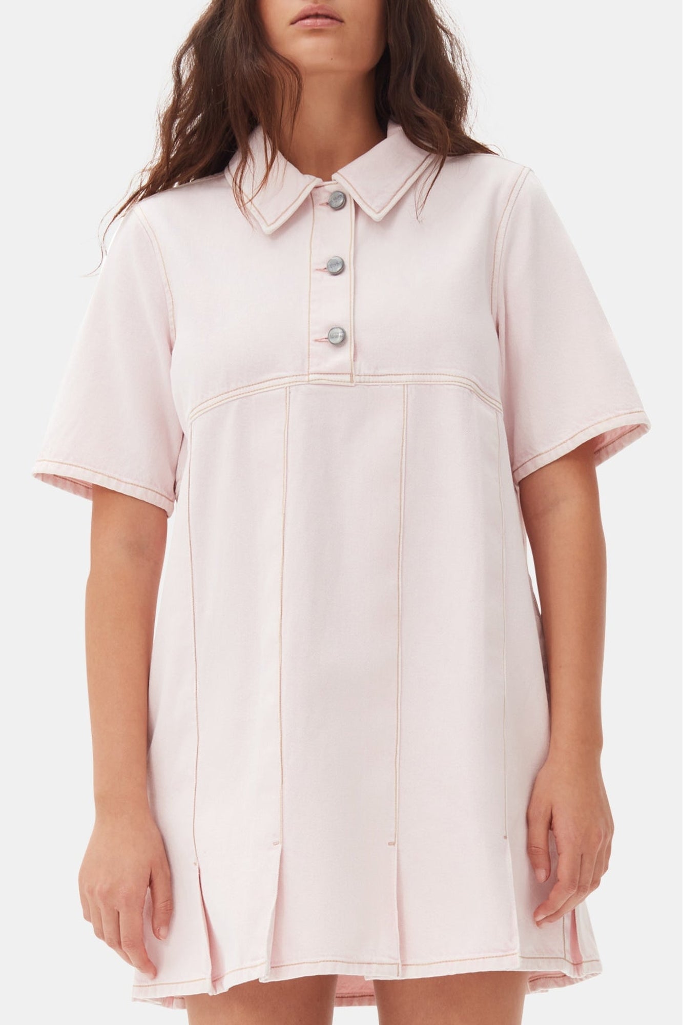 Robe courte en denim - Chalk Pink