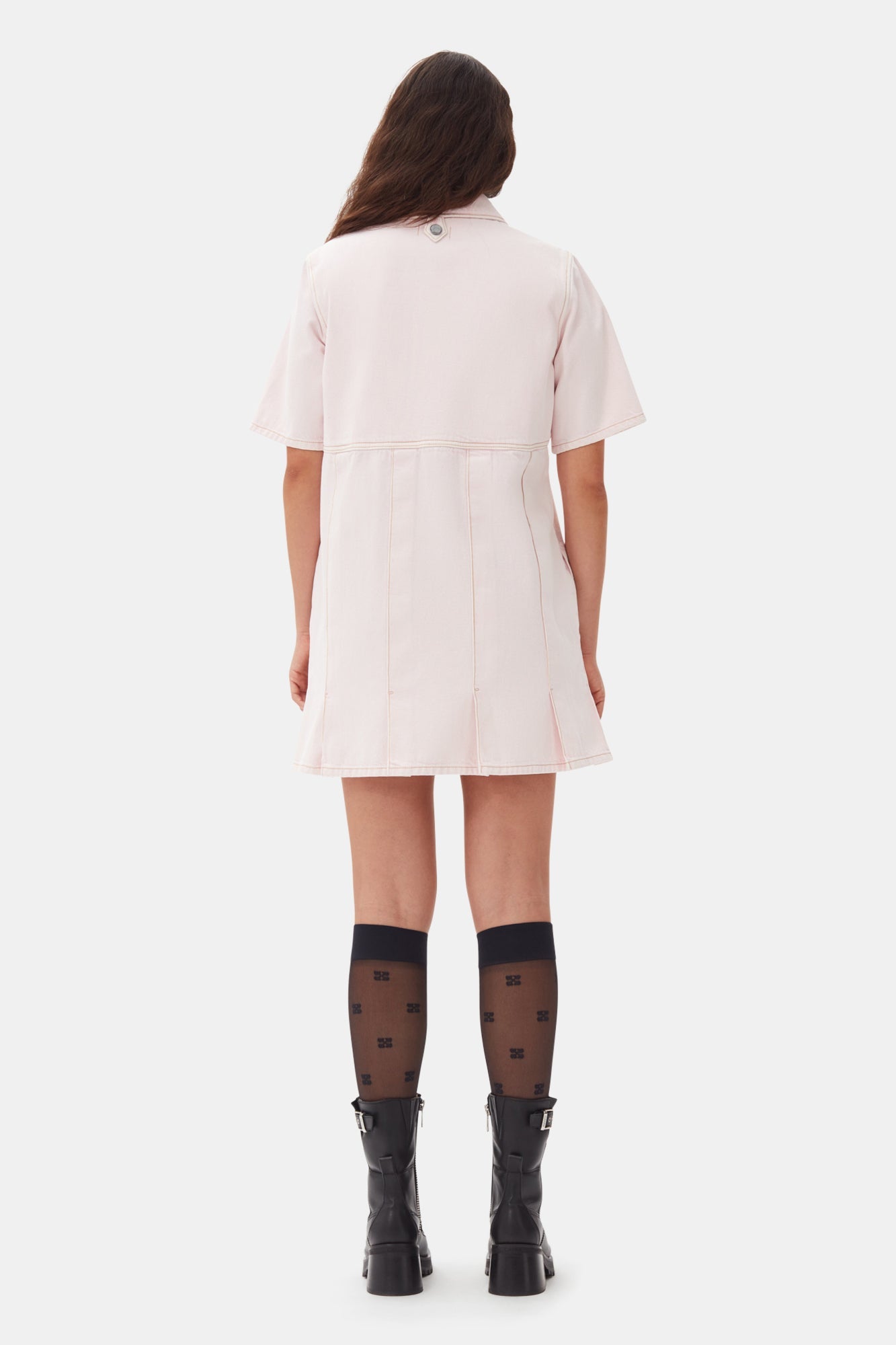 Robe courte en denim - Chalk Pink