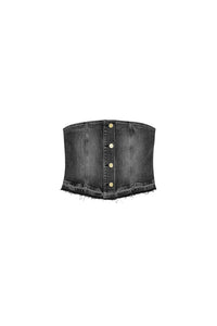 Washed denim top - Washed Black