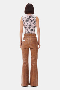 Pantalon flare scintillant - Cognac