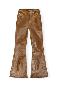 Pantalon flare scintillant - Cognac