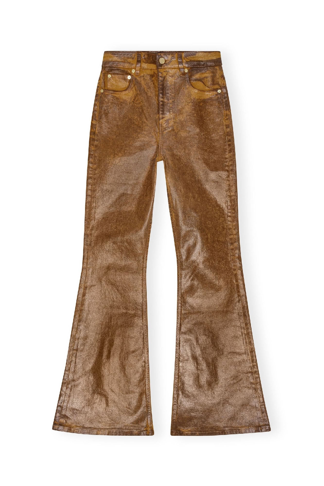 Pantalon flare scintillant - Cognac
