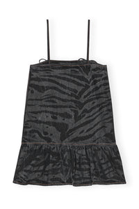 Robe courte imprimé en denim - Black
