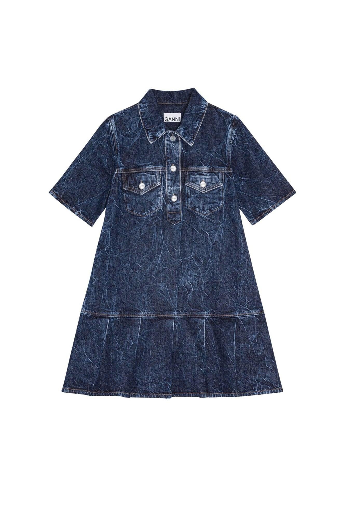 Robe courte en coton - Mid Blue Stone