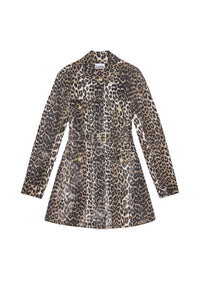 Robe courte en foil à imprimé animal - Leopard