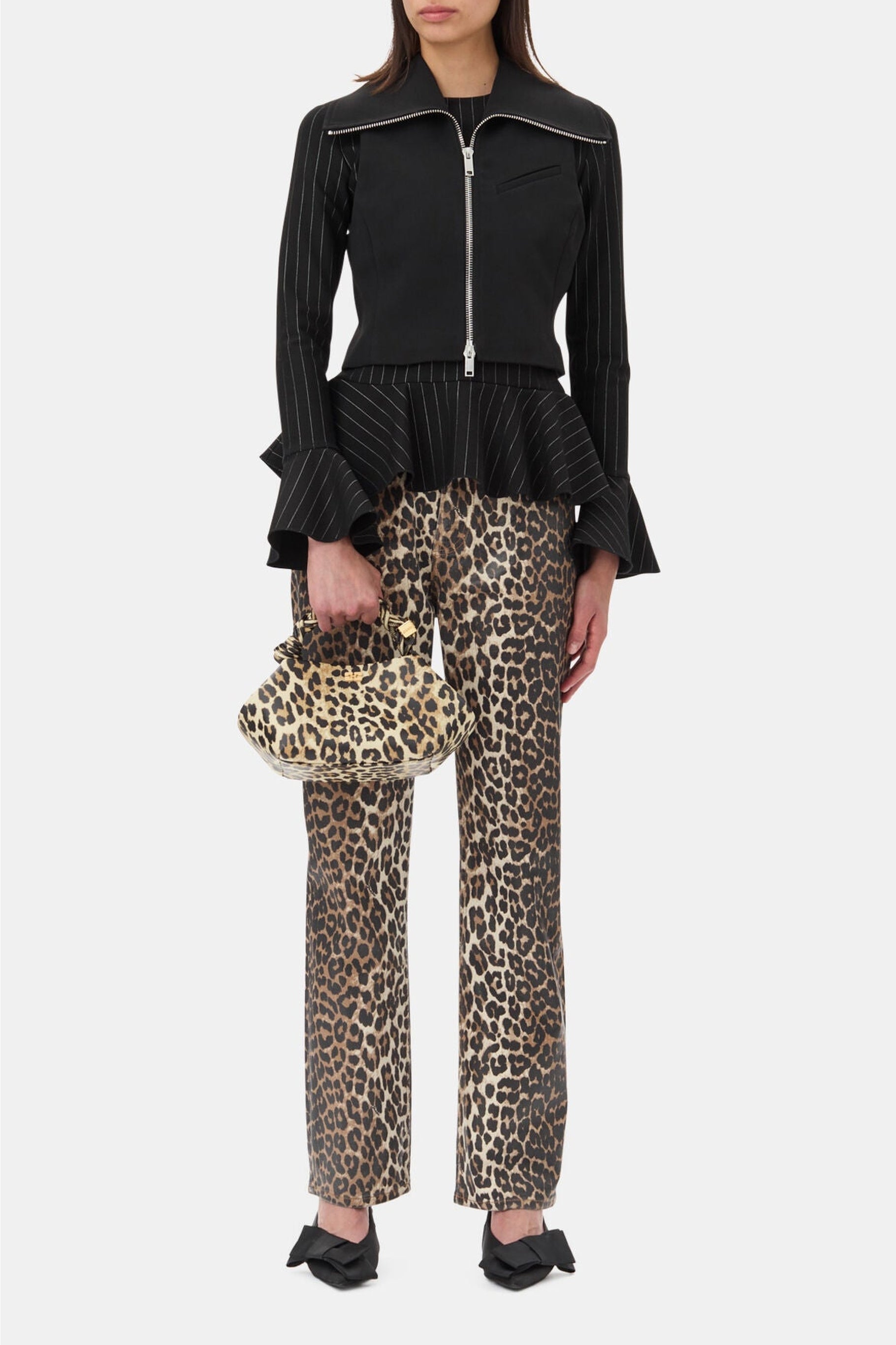 Pantalon Stary animal en denim - Leopard