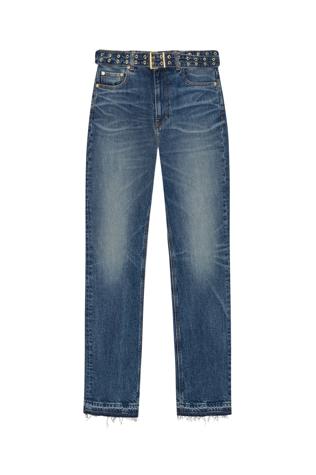 Pantalon Carri délavé en denim - Mid Blue Vintage
