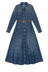 Robe longue en denim - Mid Blue Vintage