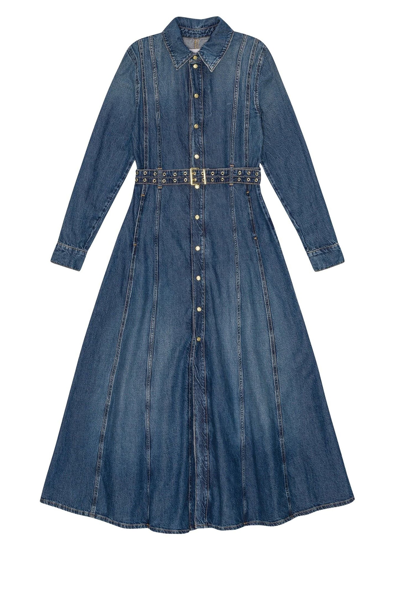 Robe longue en denim - Mid Blue Vintage